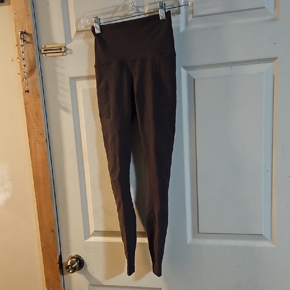 CALIA Women's Seamed Ribbed Essential 7/8 Legging:DARK BROWN: NEW WITH TAGS: XXS